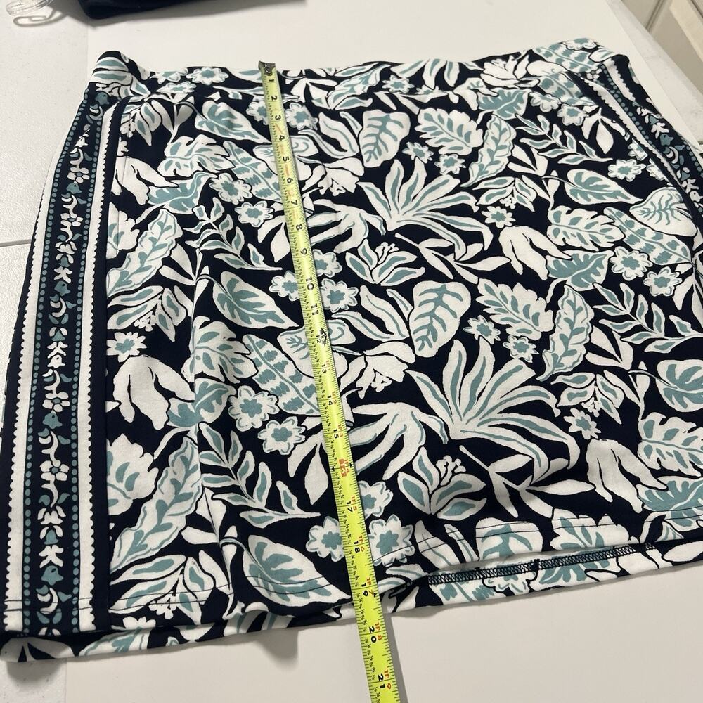 NWT Croft & Barrow Skort Women's Size XXL Blue Floral Mid Rise Pull On Cruise - Picture 9 of 10